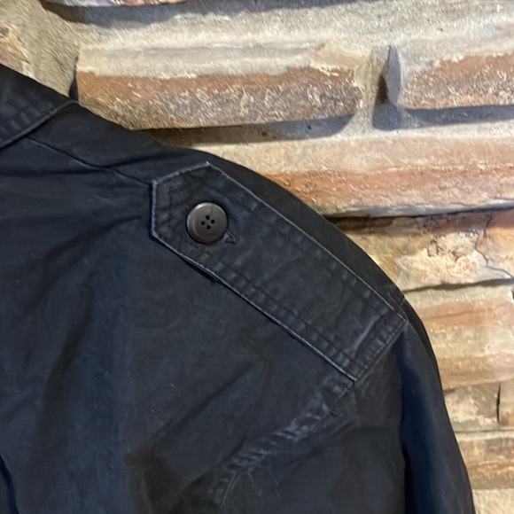 Vintage Code Zero Black Cotton Bomber Jacket Two Button Blazer Style - Picture 7 of 9